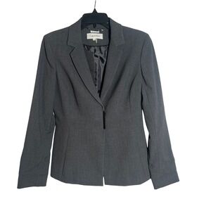 Calvin Klein Women's Gray Stretch Blazer Jacket Size 6 Tailored Professional